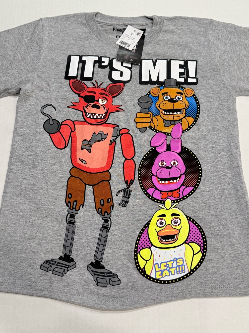 Five Nights At Freddy's It's Me Graphic Youth T-Shirt Size M Heather New